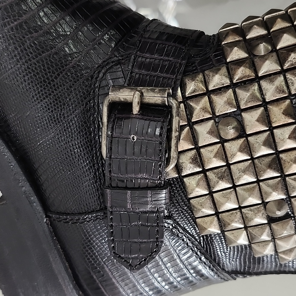 Ash studded reptile texture moto boots - Picture 5 of 8
